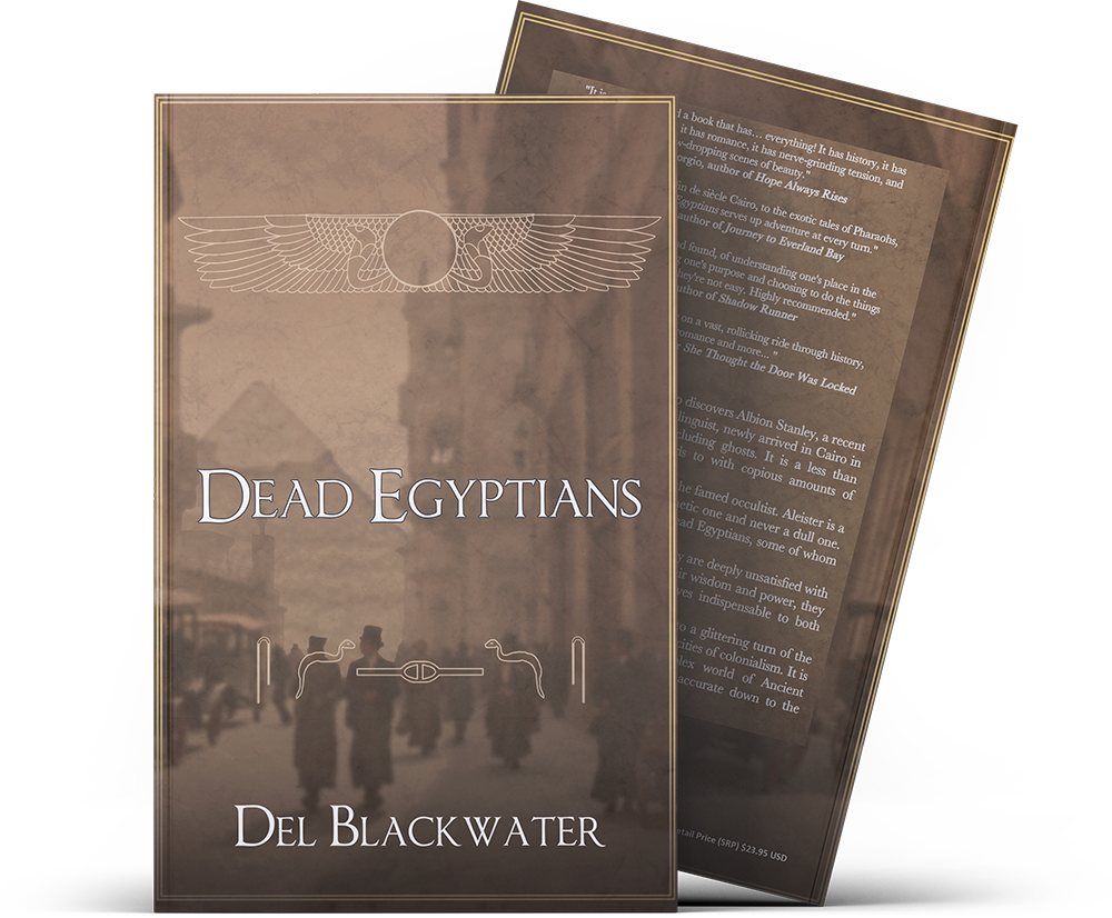 Dead Egyptians by Del Blackwater Book Cover Front and Back